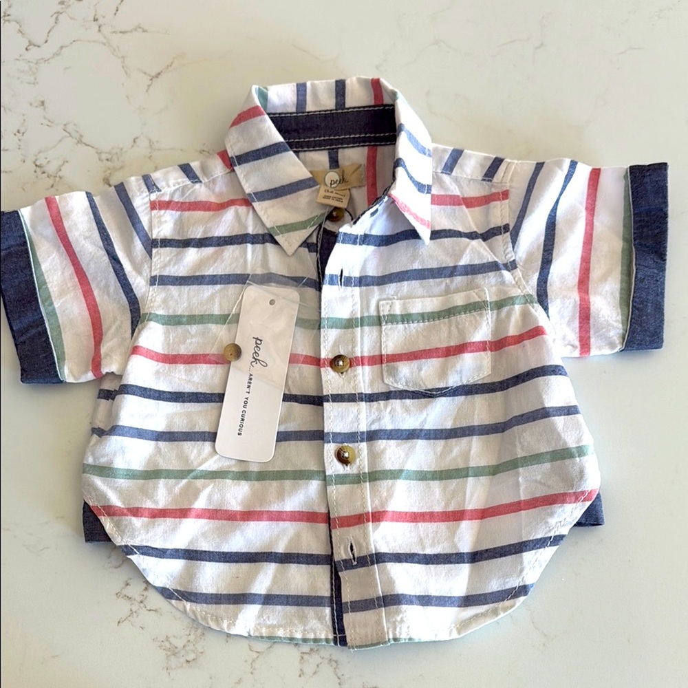 NWT Peek Striped Baby Shirt - size 3-6 months